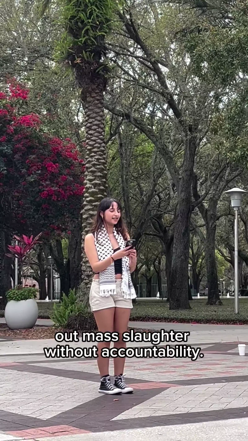 Isha Modha Speaking at a Palestinian protest at USF_#22